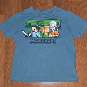 Old Navy Blue Minecraft Kids Tee